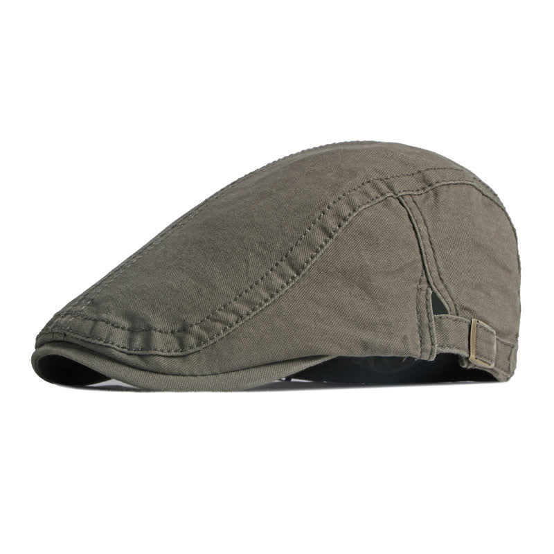 Berretto piatto in cotone da pittore retrò - Verde militare - Regolabile (circa 21 5/8"-23 5/8") - image 14