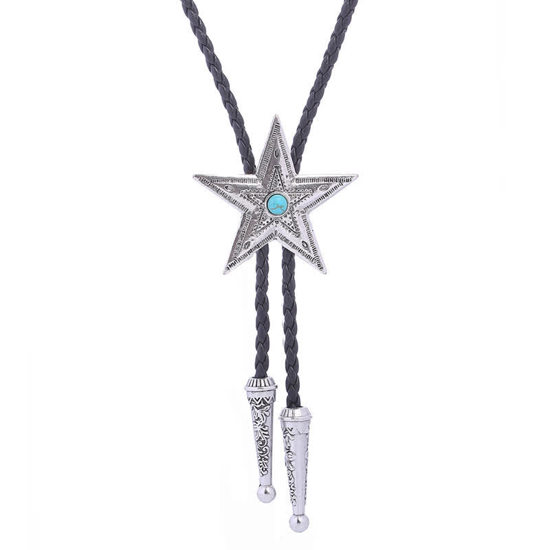 Collana con ciondolo a forma di stella in pietra naturale vintage Bolo Tie