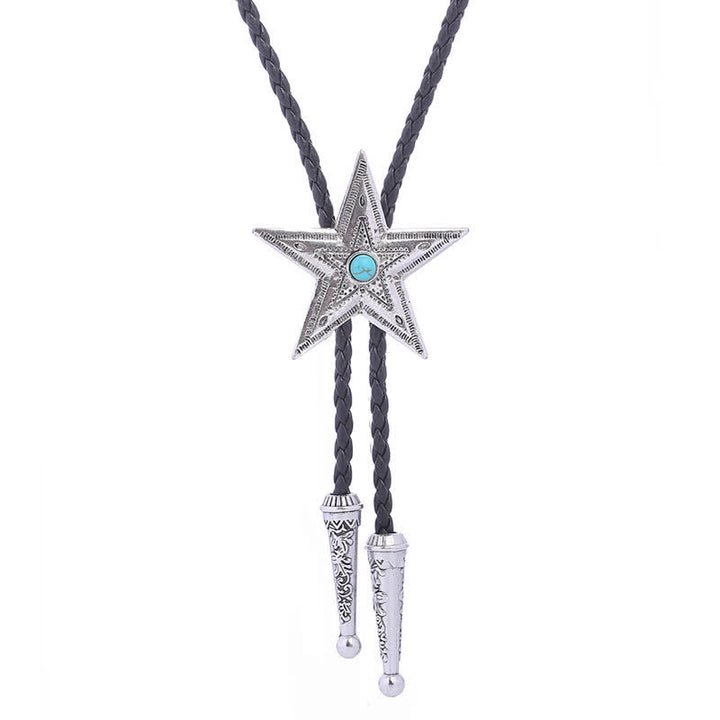 Collana con ciondolo a forma di stella in pietra naturale vintage Bolo Tie