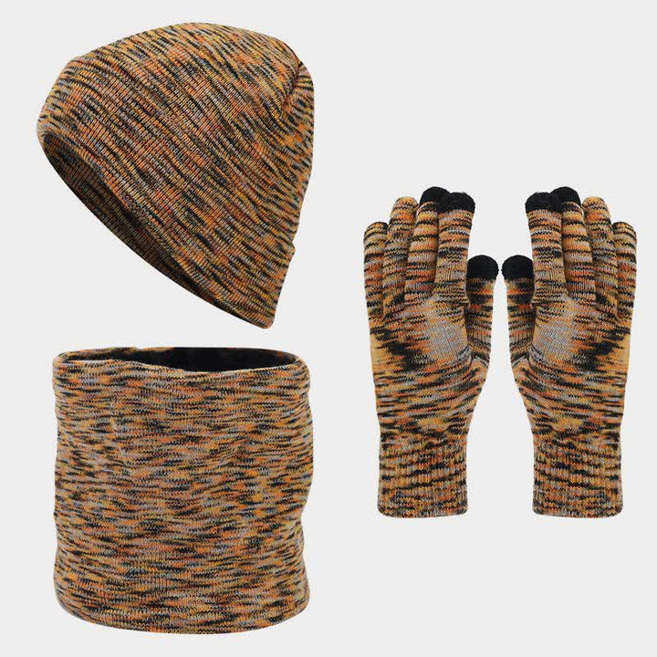 Set di 3 cappelli, sciarpe e guanti multicolore unisex