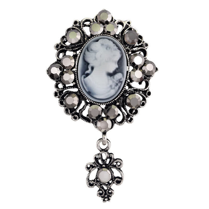 Spilla vittoriana con cammeo da donna
