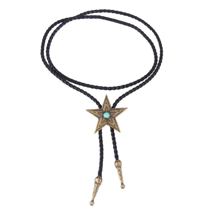 Collana con ciondolo a forma di stella in pietra naturale vintage Bolo Tie