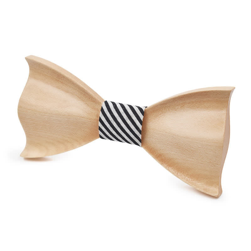 Papillon classico in legno d'acero da uomo - Bianco #9 - image 21