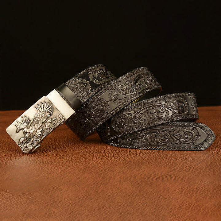 Cintura in pelle con ali d'aquila espanse da uomo - image 19
