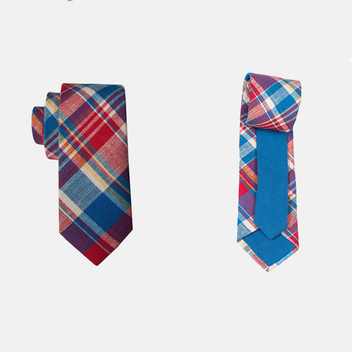 Cravatta da uomo con motivo patchwork floreale a quadri