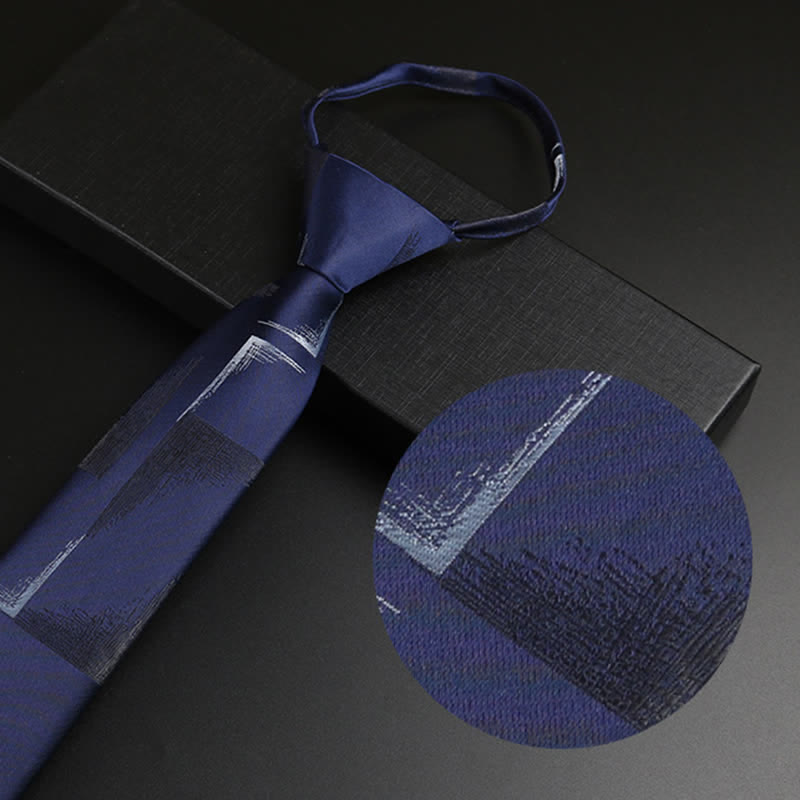 Cravatta Horizon con cerniera blu-grigio da uomo
