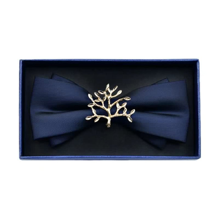 Papillon da uomo in metallo opaco con strass