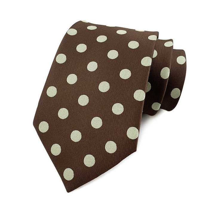 Cravatta a pois da uomo - Punti medi - Marrone - image 23