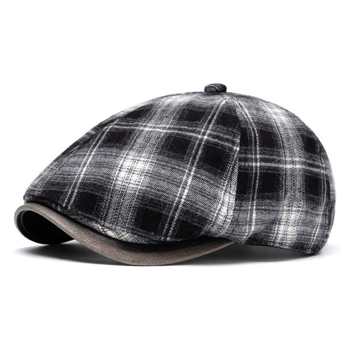 Berretto a quadri versatile, retrò e artistico, autunno e inverno - Nero - Regolabile (22 1/2"-24") - image 9