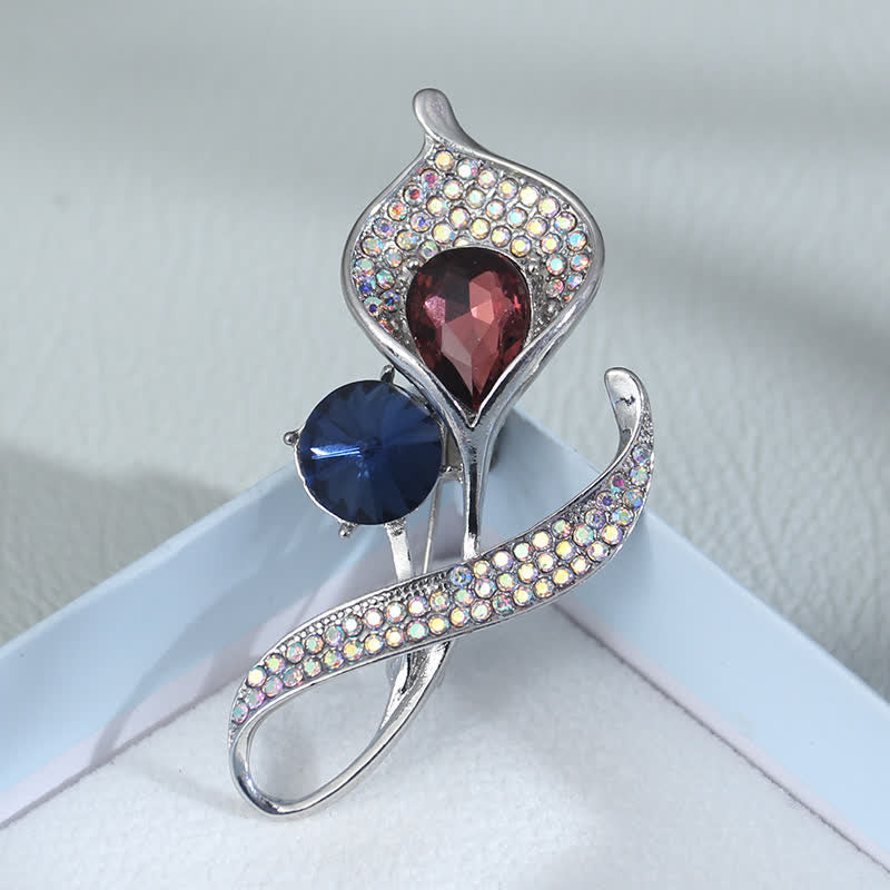 Spilla floreale blu lucida da donna