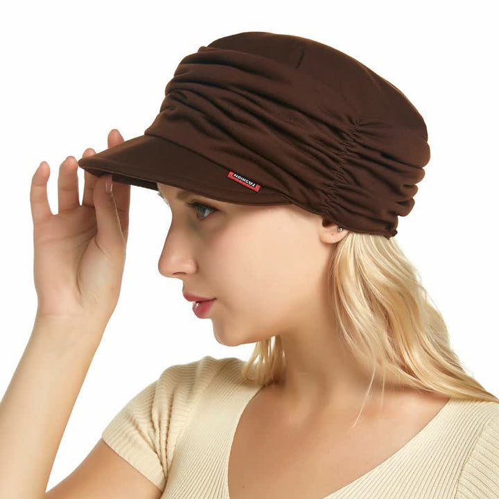 Cappello da baseball plissettato con tesa morbida da donna