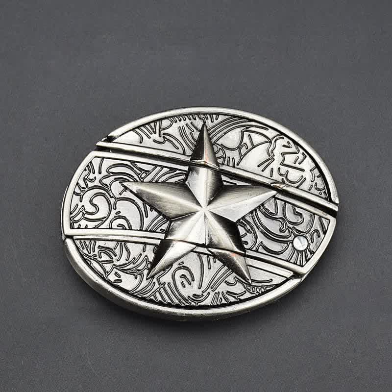 Cintura in pelle con pentagramma da uomo con coltello pieghevole