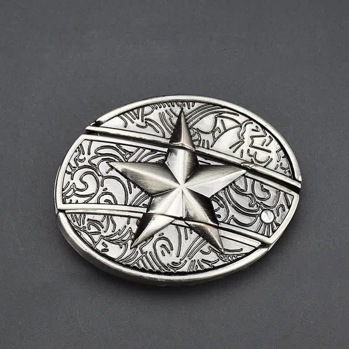 Cintura in pelle con pentagramma da uomo con coltello pieghevole