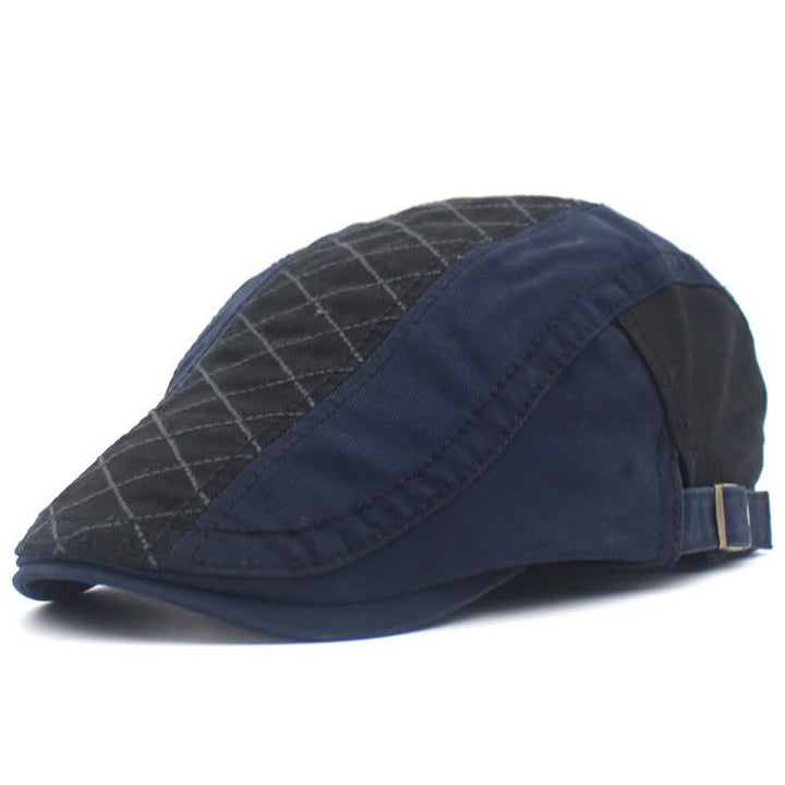 Berretto con ricamo vintage a quadri patchwork