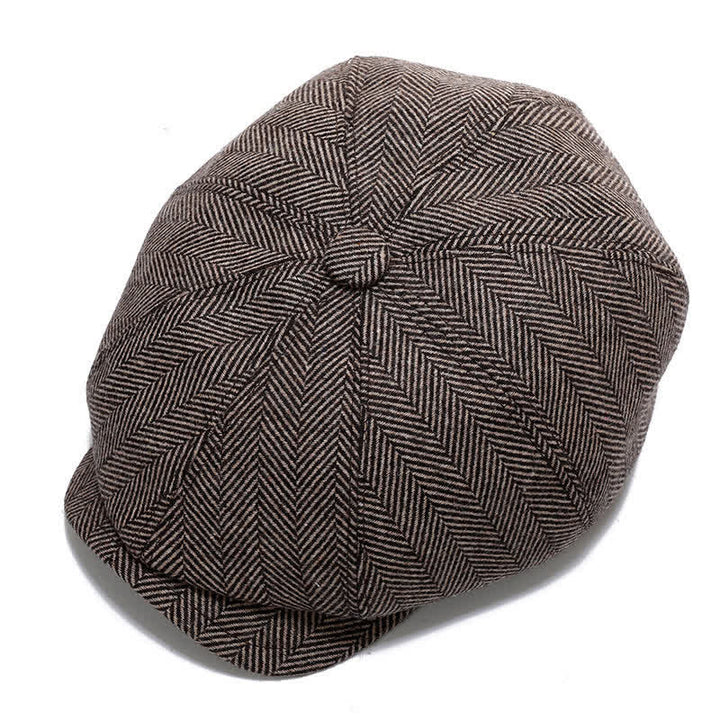 Classico berretto piatto da giornalaio con paraorecchie - Spina di pesce al caffè - Regolabile (circa 22"-23 5/8") - image 11