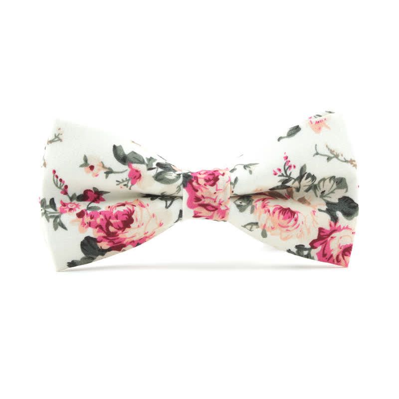 Papillon floreale con foglie di rosa tinto da uomo - Avorio - image 7