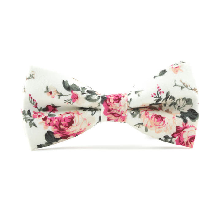 Papillon floreale con foglie di rosa tinto da uomo - Avorio - image 7