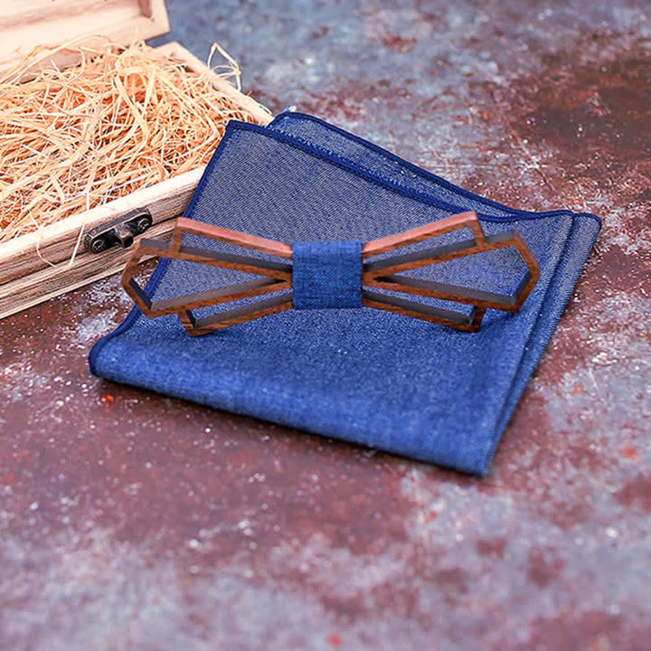 Set di 2 papillon in legno cavo da uomo, novità