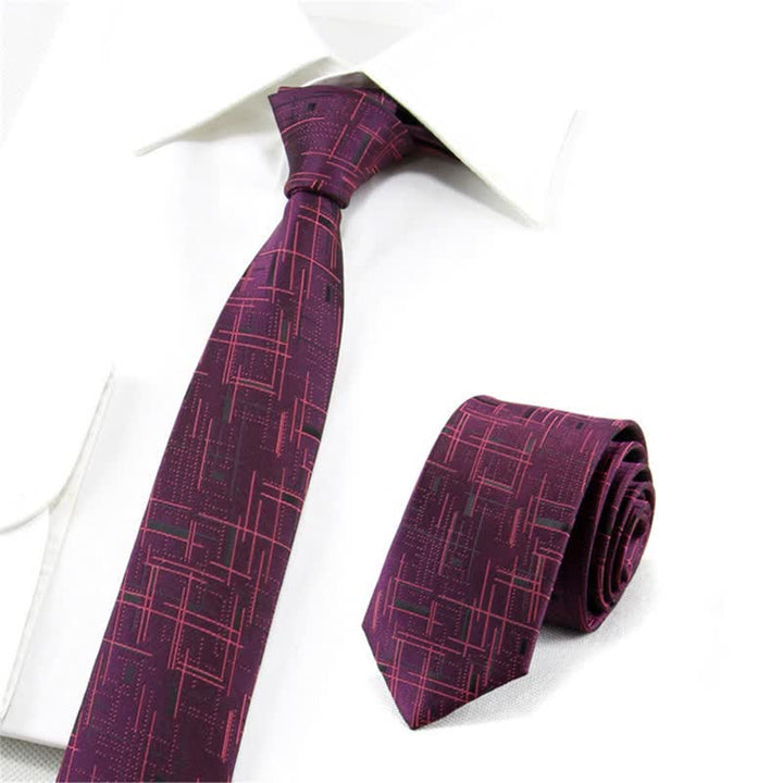 Cravatta sottile da uomo, moderna e alla moda, con linee abbaglianti