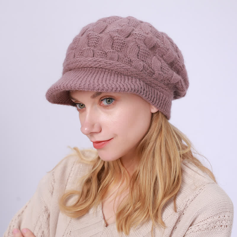 Cappello con visiera e fodera soffice e soffice da donna