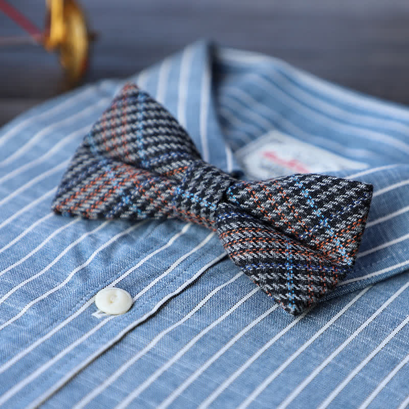 Papillon semplice in misto lana tweed da uomo
