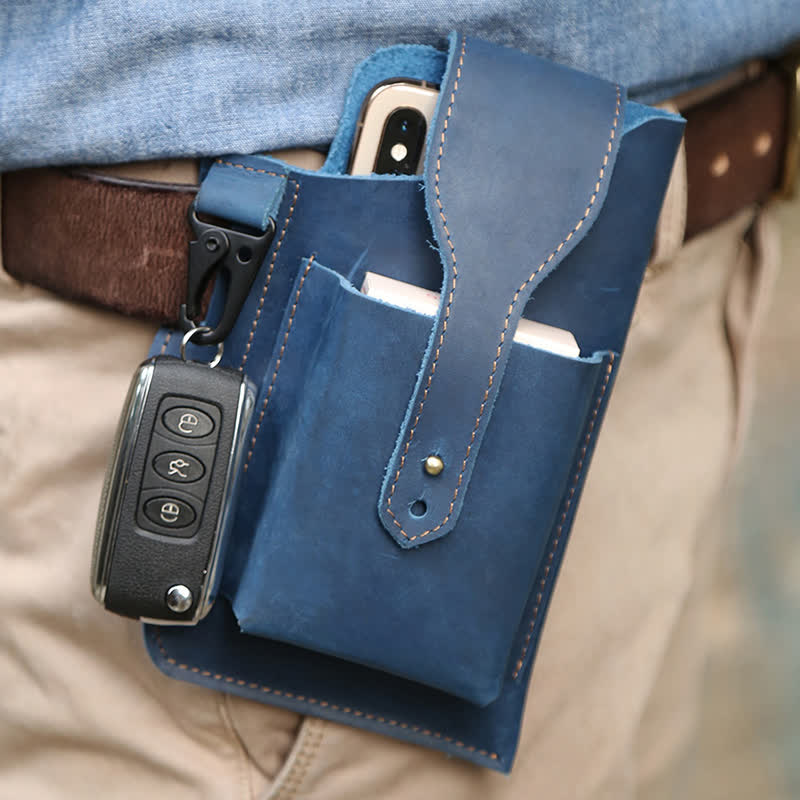 Borsa a tracolla in pelle Crazy Horse minimalista per telefono - image 23