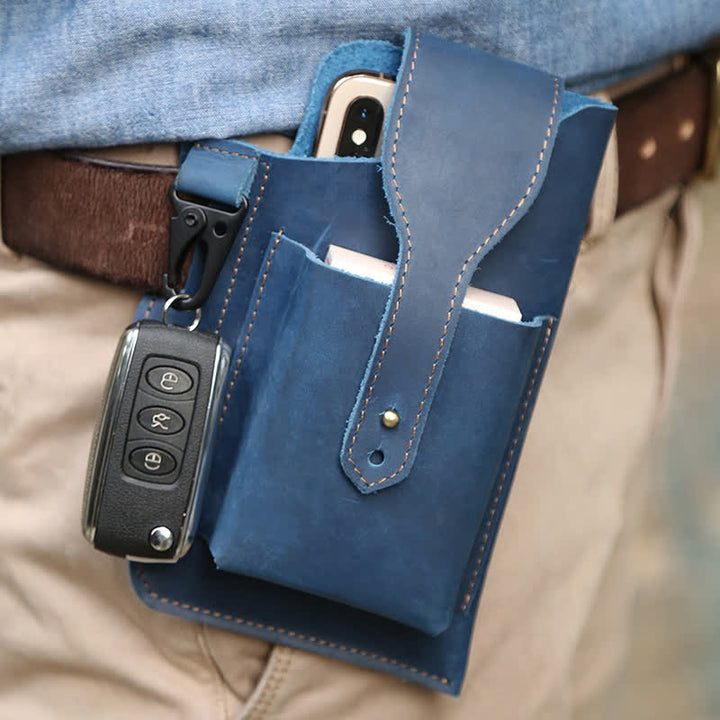 Borsa a tracolla in pelle Crazy Horse minimalista per telefono - image 23