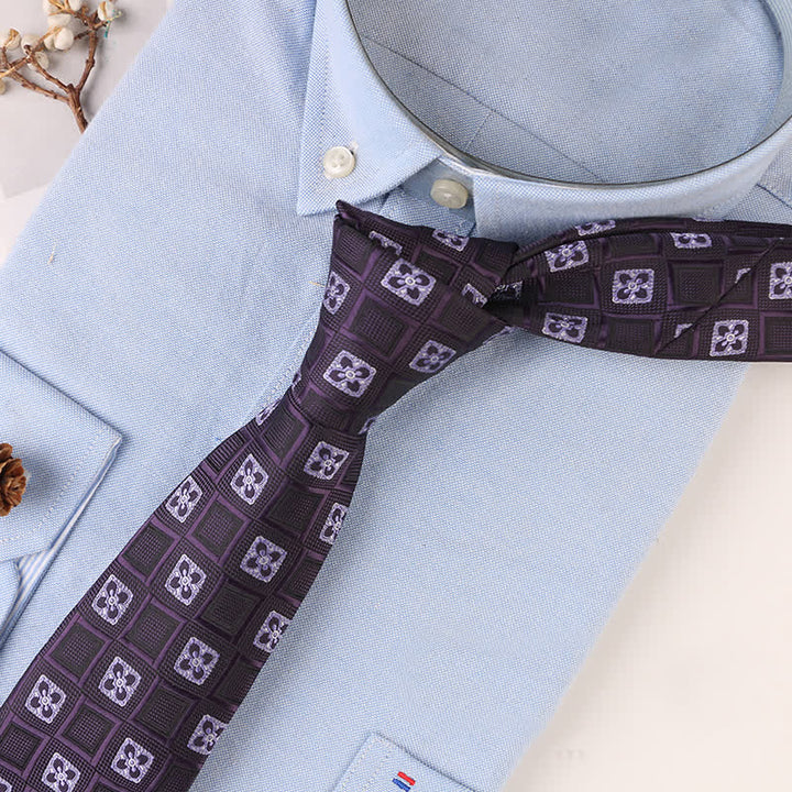 Cravatta da uomo con motivi floreali geometrici vintage