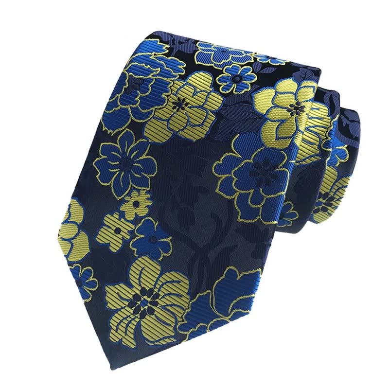Set di 3 cravatte da uomo con motivo floreale in fiore - image 3