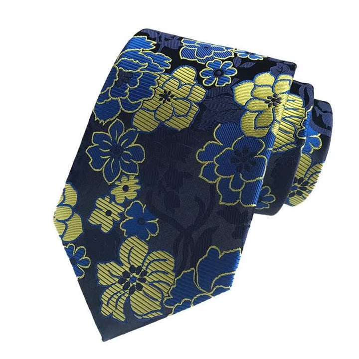 Set di 3 cravatte da uomo con motivo floreale in fiore - image 3