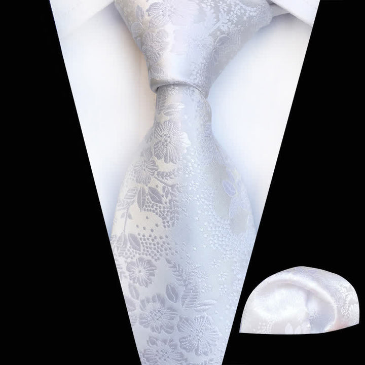Set di 2 cravatte floreali con fiori di prugna da uomo