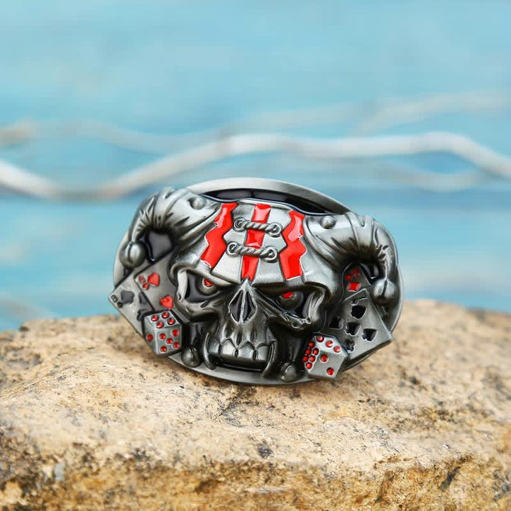 Cintura in pelle con fibbia Joker Clown Skull fai da te da uomo
