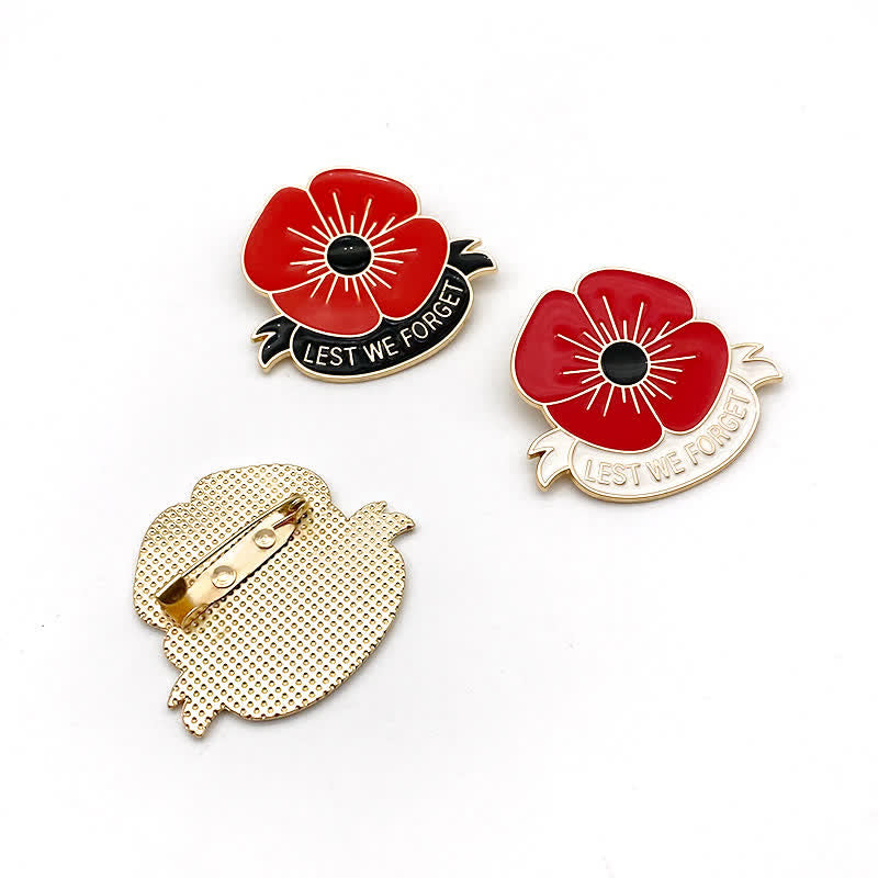 Spilla unisex Lest We Forget Poppy da 3 pezzi - image 2