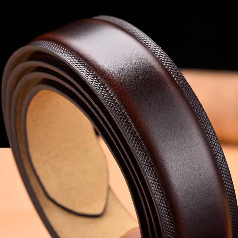Cintura da uomo in pelle con fibbia nera e argento Noble