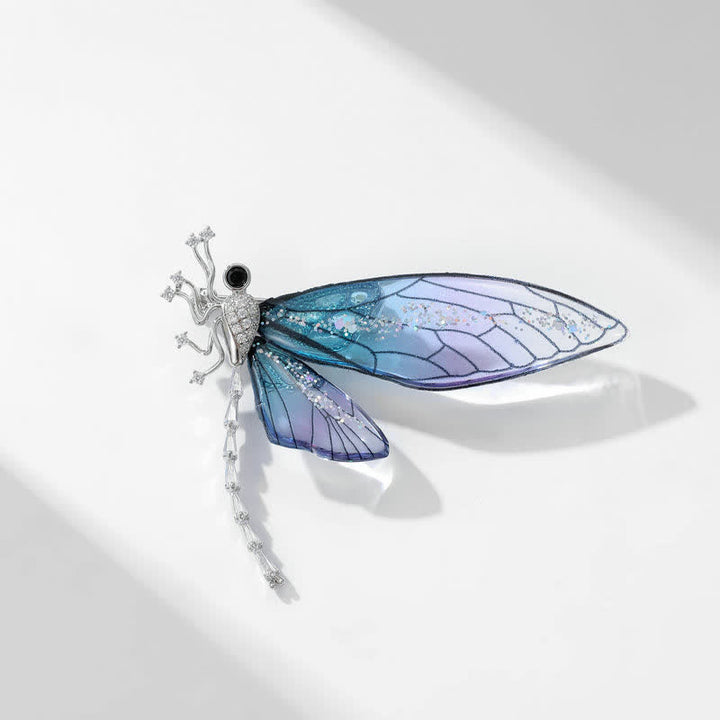 Spilla elegante a forma di libellula insetto da donna - Blu - image 6