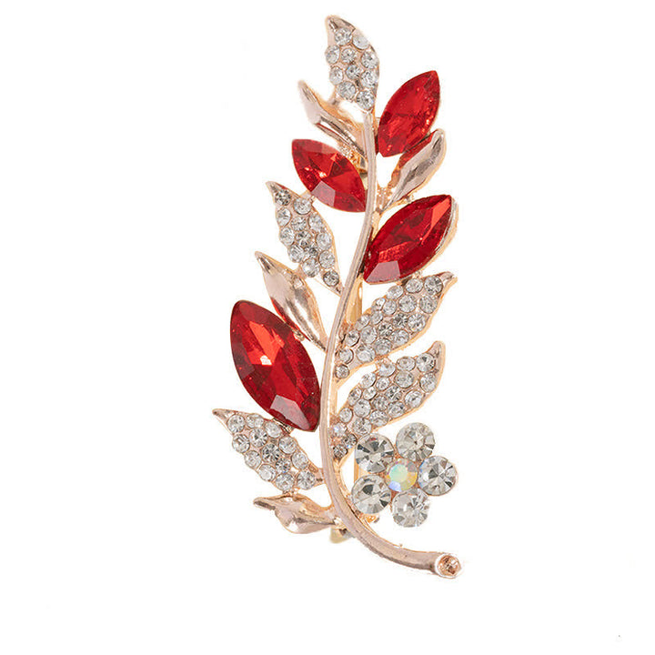 Spilla da donna con foglie bohémien - Rosso - image 0