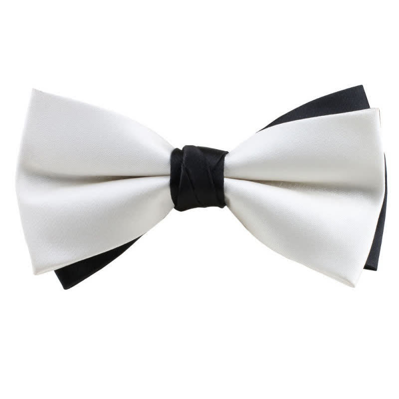 Papillon asimmetrico bicolore da uomo - Bianco e nero #1 - image 9