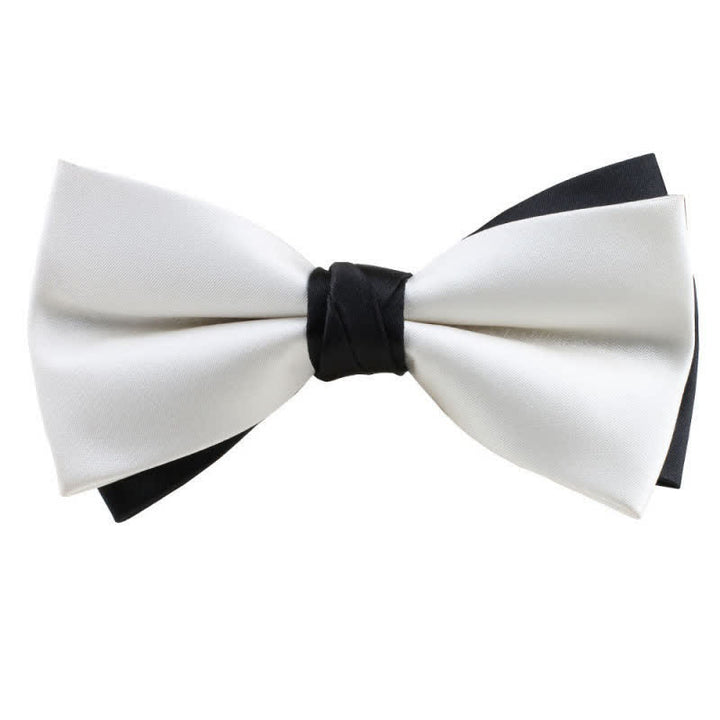 Papillon asimmetrico bicolore da uomo - Bianco e nero #1 - image 9