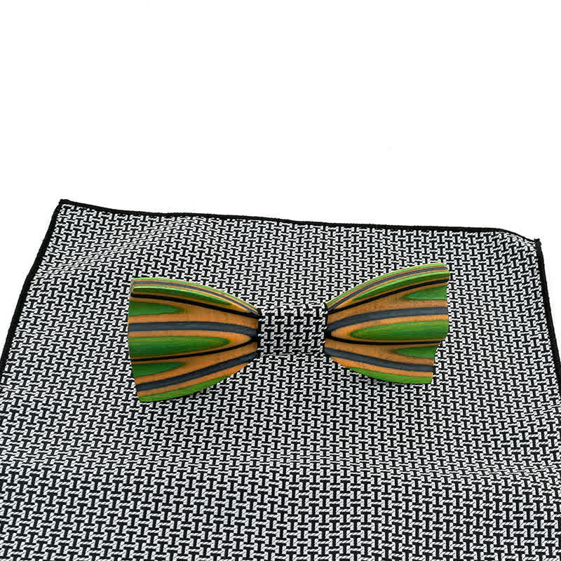 Set di 2 papillon in legno con incisione laser da uomo