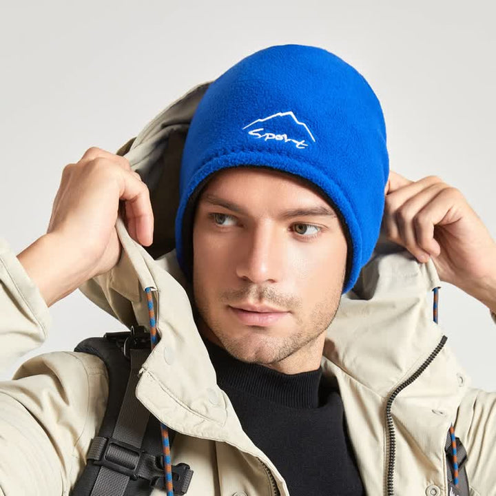 Cappello caldo reversibile in pile polare antivento