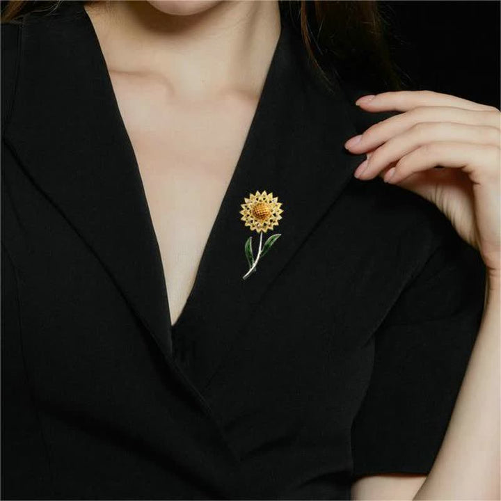 Spilla Girasole in Oro da Donna