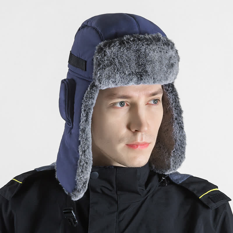 Cappello da aviatore unisex per esterni con pelliccia sintetica