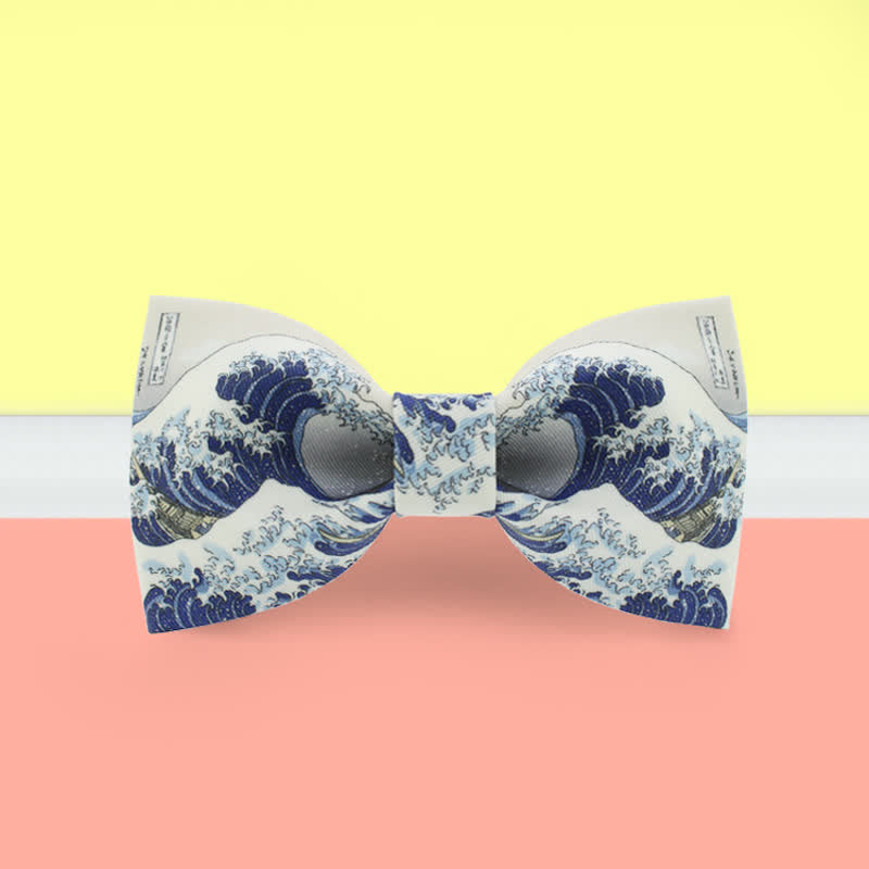 Papillon da uomo con onde blu oceano
