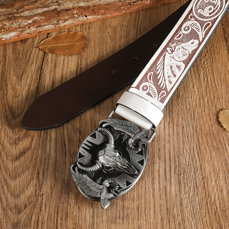 Cintura in pelle vintage Bull &amp; Dual Eagles da uomo
