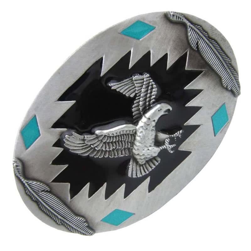Cintura in pelle fai da te con fibbia Western Flying Eagle da uomo
