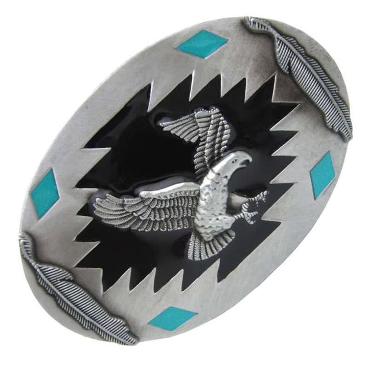 Cintura in pelle fai da te con fibbia Western Flying Eagle da uomo