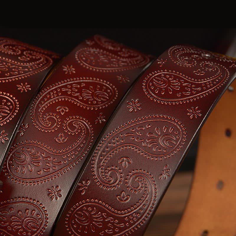 Cintura decorativa in pelle floreale retrò da donna