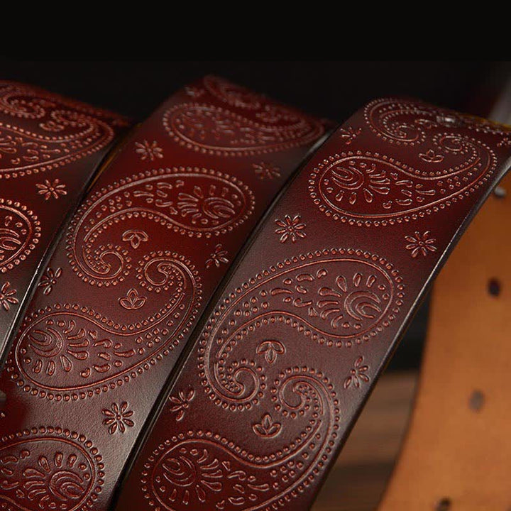 Cintura decorativa in pelle floreale retrò da donna