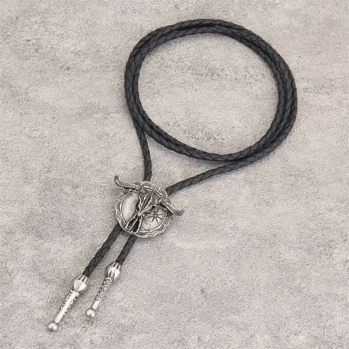 Cravatta Bolo con testa di toro del rodeo del selvaggio Western