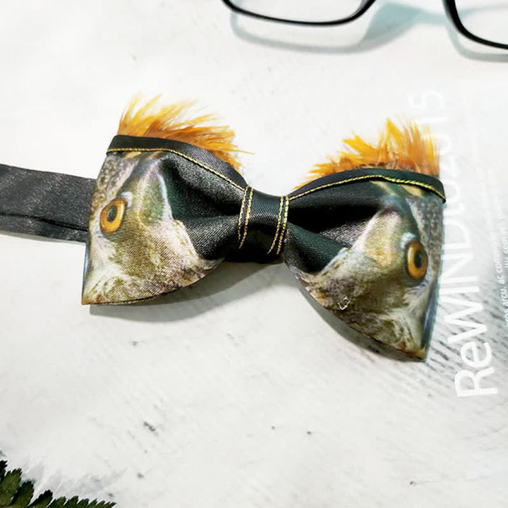 Papillon con piume di gufo divertenti da uomo